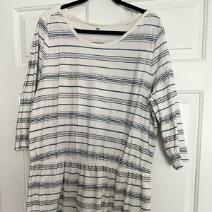3/4 sleeve cotton mini dress